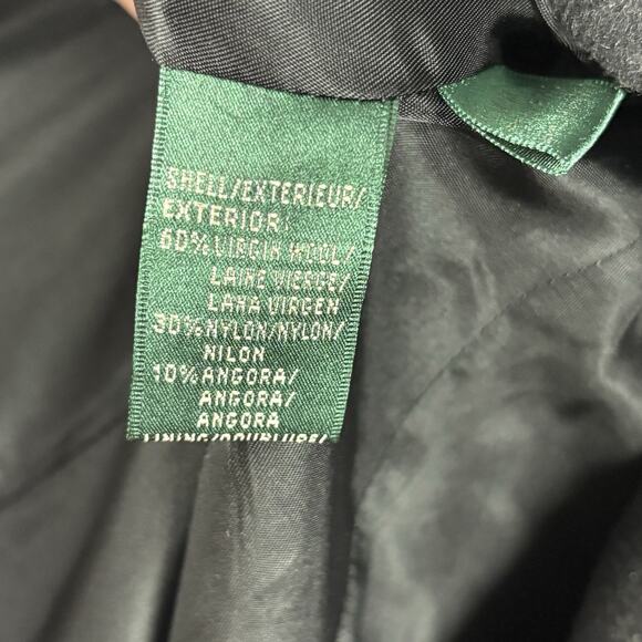 Ralph Lauren LRL Women’s Blazer Size 12 Wool Angora Blend Dark Academia Gray - Picture 4 of 4